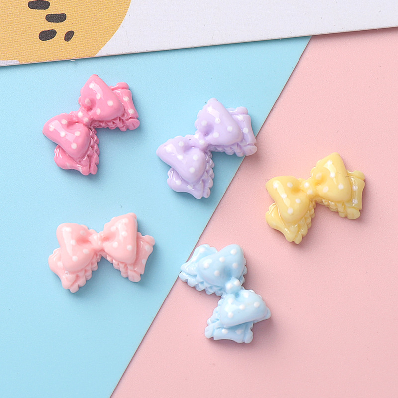 Phone Accessories Clipart - 10szt Kawaii Pink Dot Bow DIY