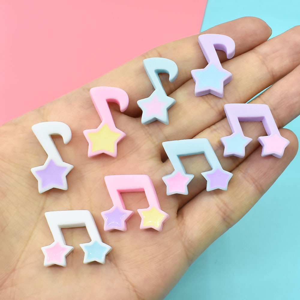 Phone Accessories Clipart - 10Pcs Żywica Gwiazda Muzyka Osiem Note
